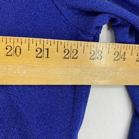 Wild Fable Juniors Size 3X Cut Out Bodycon Dress Long Sleeve Lapis Blue Lurex - Picture 7 of 8